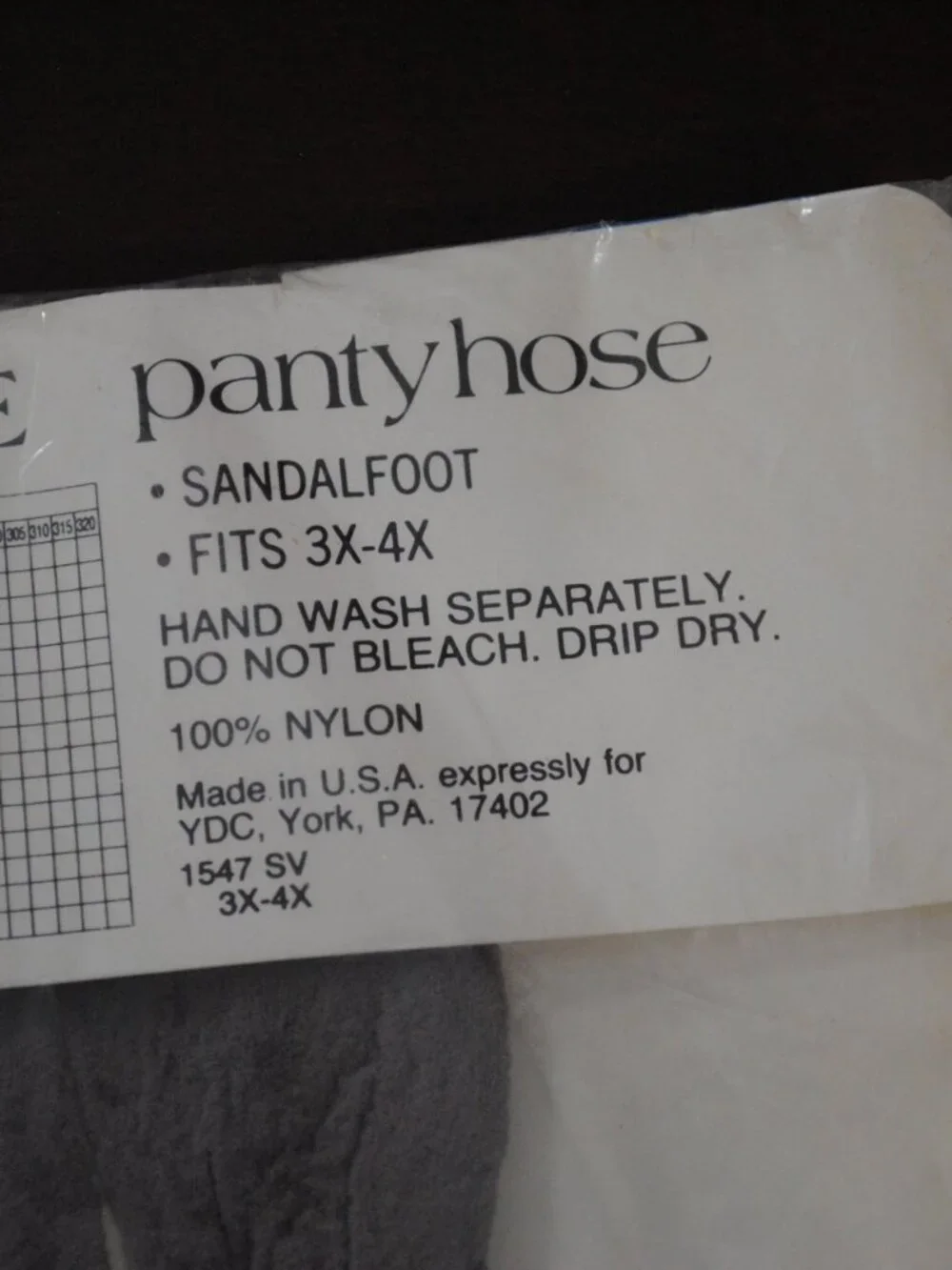 Vintage Super Value Queen Size Gray Plus Size Pany Hose Sandalfoot 3X 4X Sealed